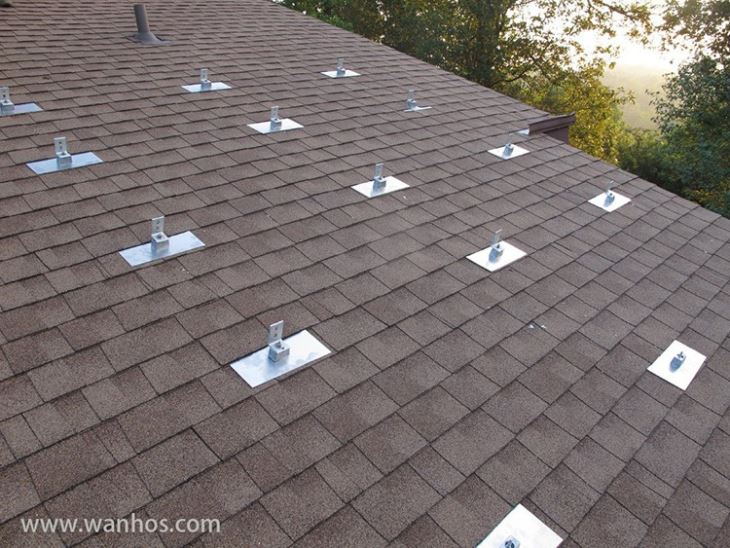 5Kw Solar Power Roof Support Home Use Mounting Rack Tracking System Roof Kits For Pitch Shingle Roof