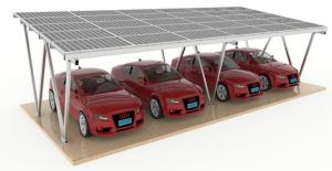 Eloxált alumínium parkoló / kocsibeálló napelemes rögzítőrendszer Pv Rack kialakítás